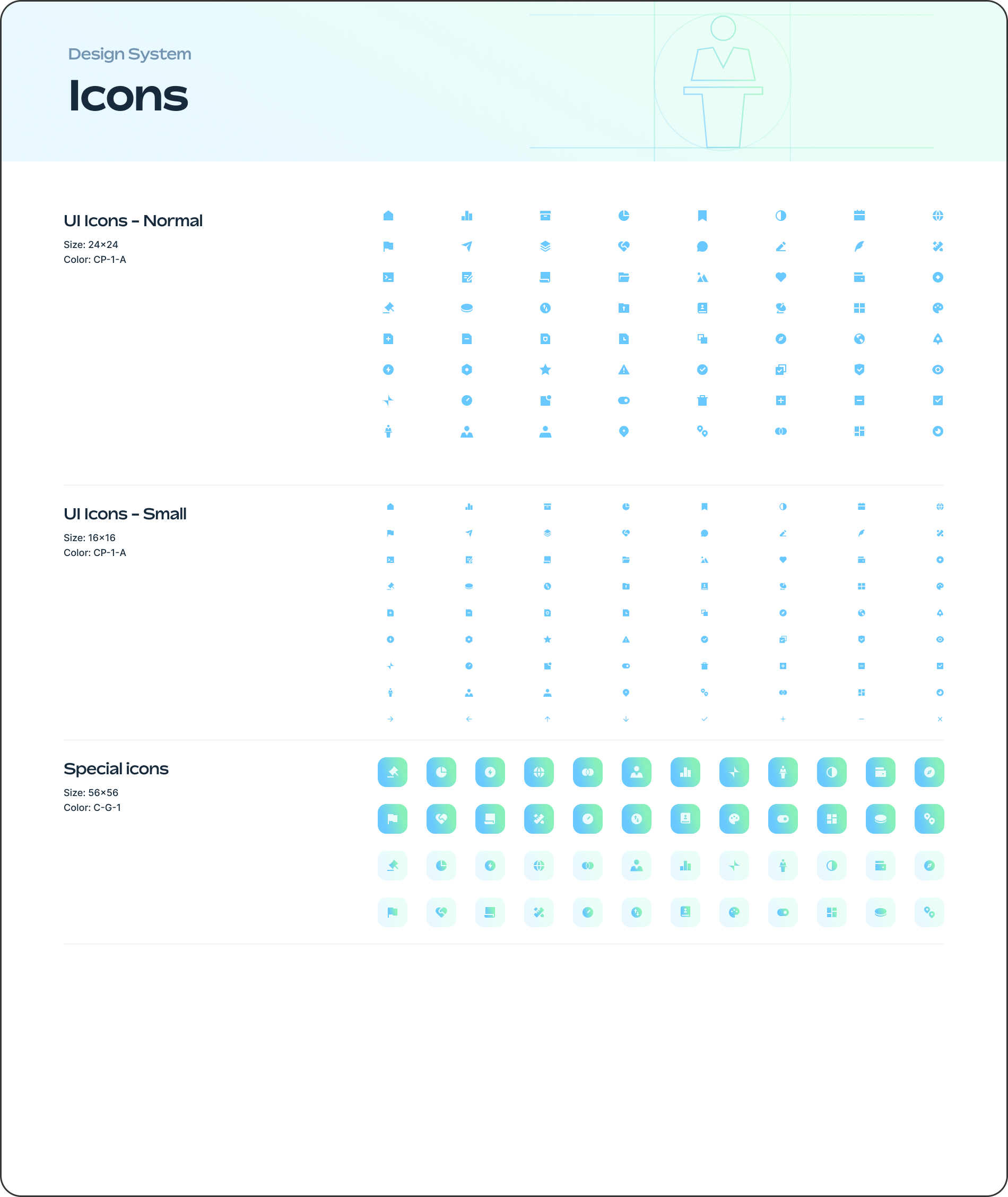 Nation3 design system icon set at three sizes